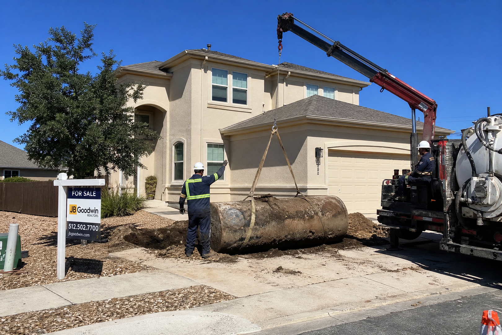 Oil tank removal for home sale in Austin